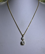 Vintage 1980s Yellow Gold Plated Clear Crystal Drop Necklace Boxed
