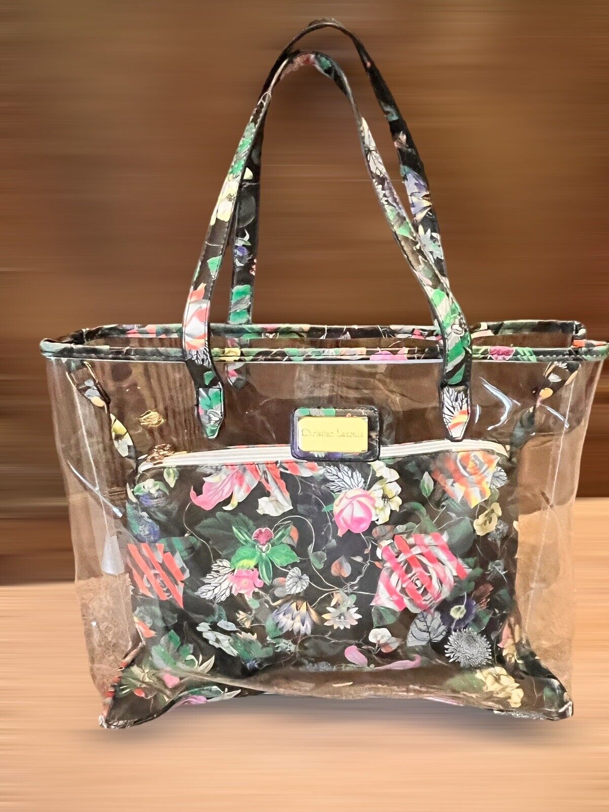 Christian Lacroix Transparent And Flower Patterned Tote Bag