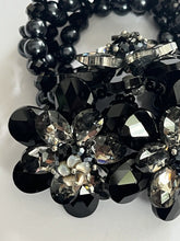 Butler And Wilson Gunmetal Black Flowers Beaded Statement Bracelet