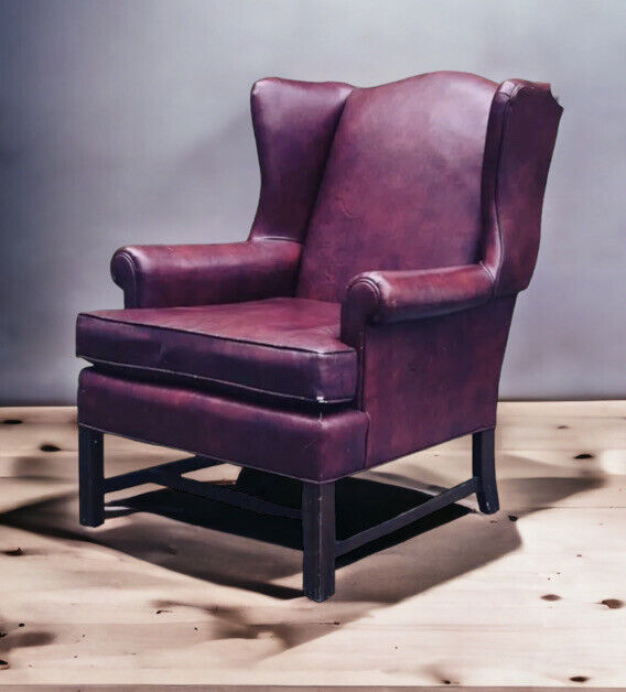 Armchair In Faux Red Leather