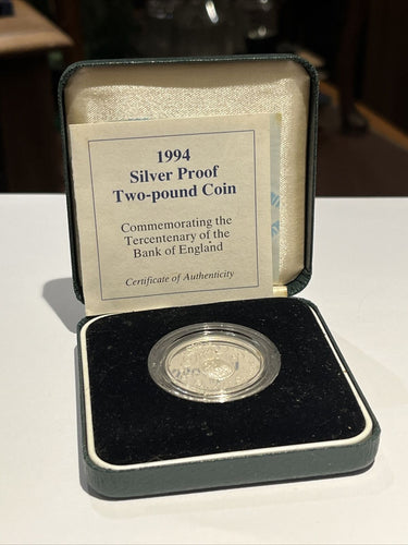 1994 Silver Proof Two Pound Coin Tercentenary Of The Bank Of England