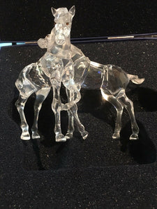 Swarovski Crystal Pair Of Foals. Boxed.
