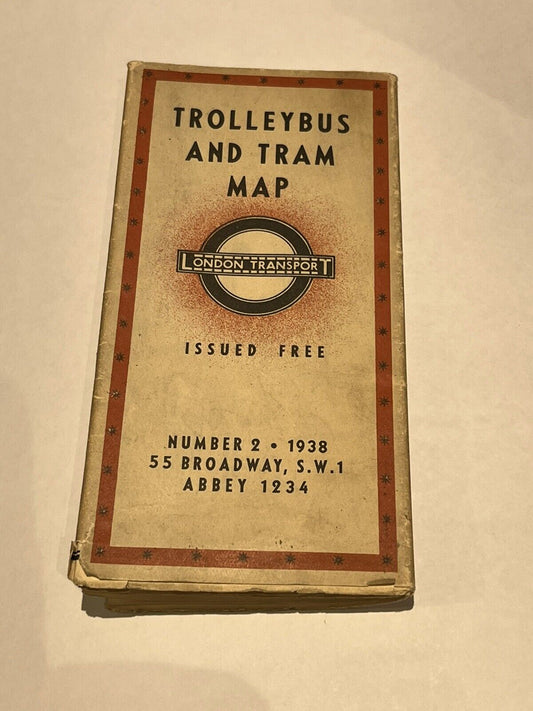 London Transport 1938 Number 2 Trolleybus And Tram Map