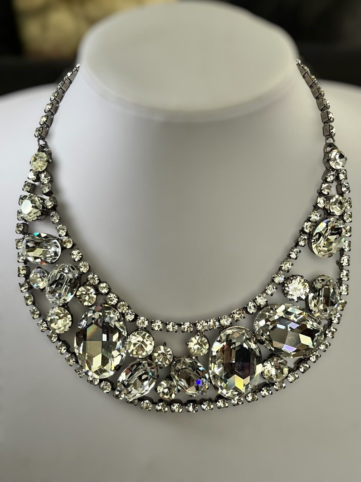 Vintage Large Diamanté Collar Bracelet