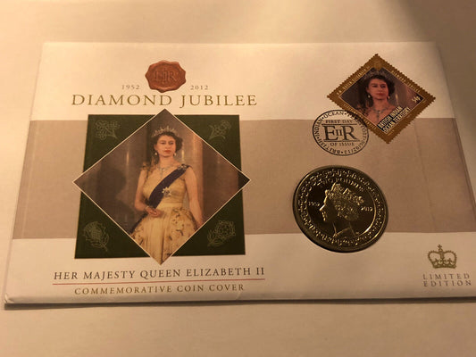 Coin First Day Cover. Diamond Jubilee