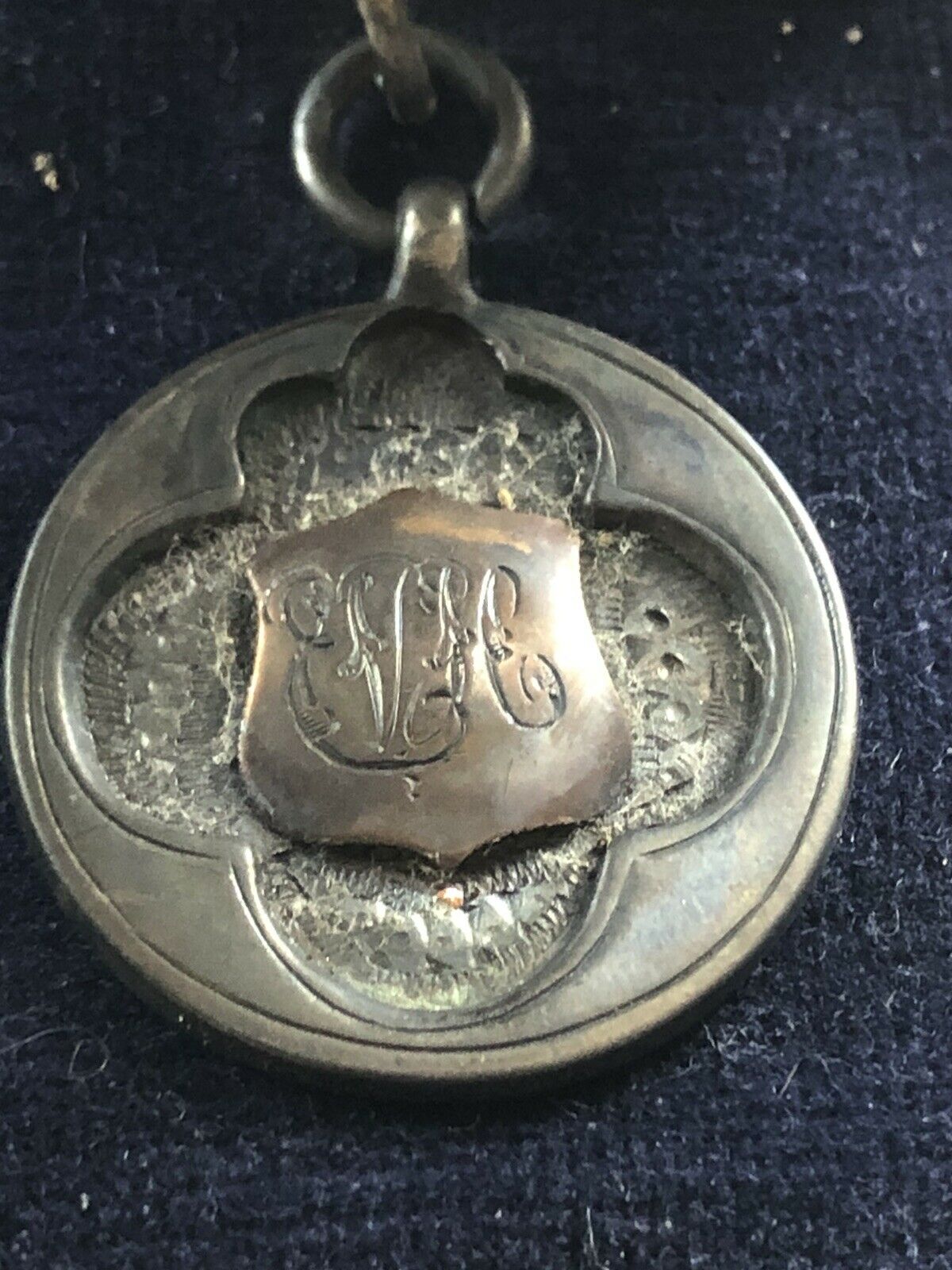 Silver cased fob medal for draughts.