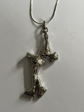 Vintage Silver Tone Iceskater Pendant Necklace