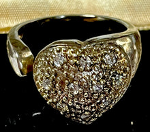 Vintage Sterling Silver Diamanté Heart Ring