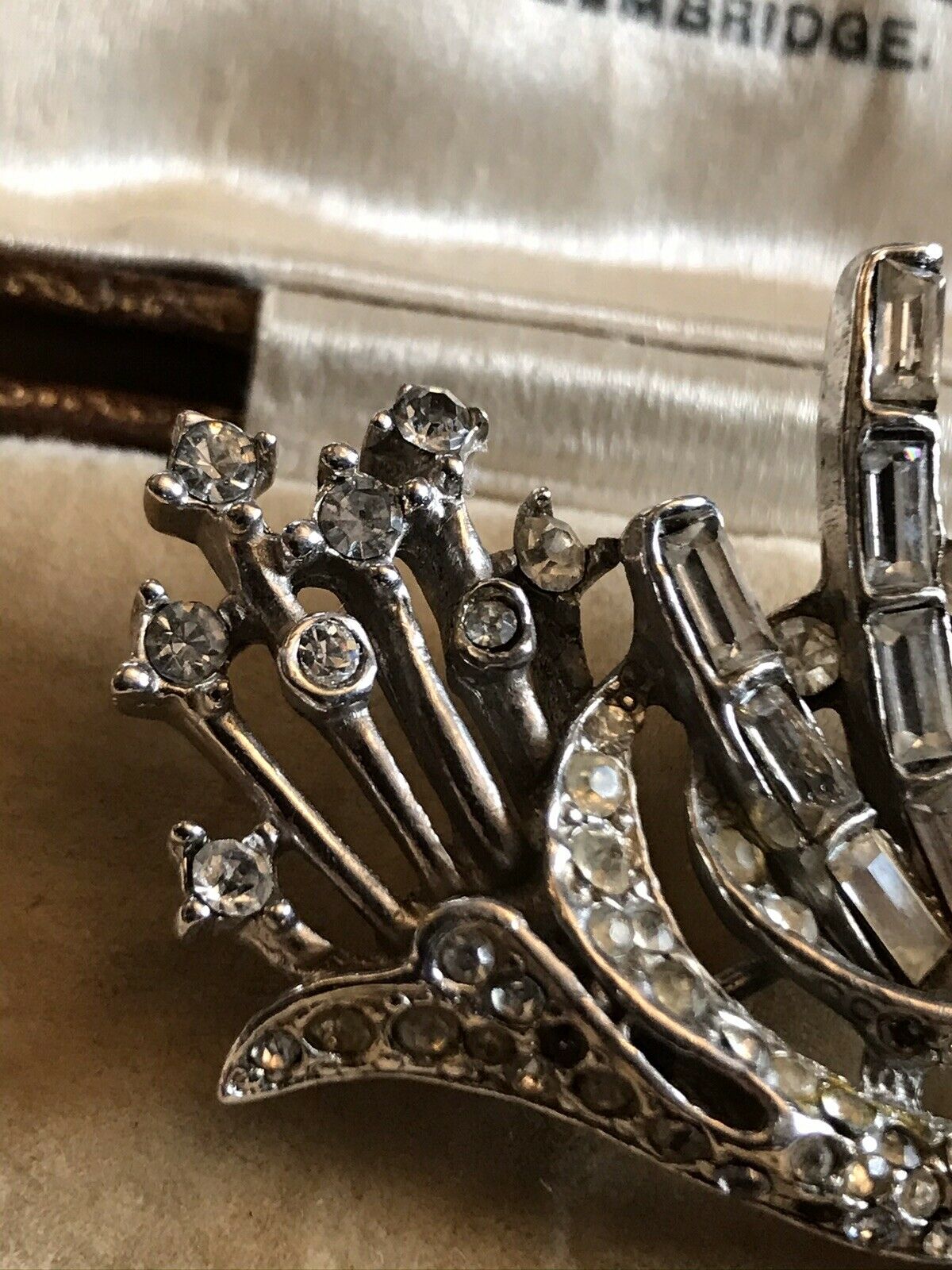 Vintage Silver Tone Paste Brooch