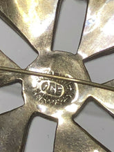 Vintage Taxco Sterling Silver Paua Shell Flower Brooch