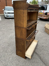 Edwardian Oak Sectional Bookcase With Drawer To Base.