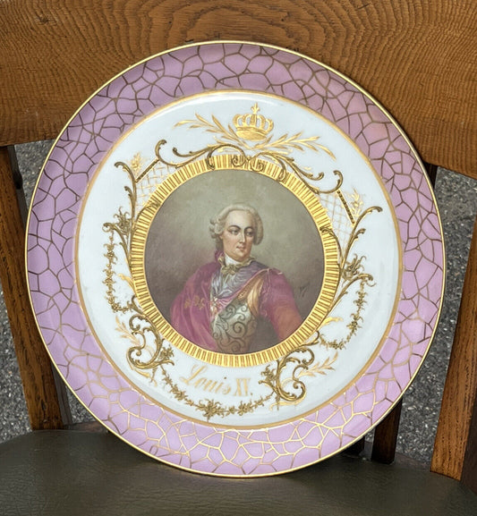 Antique French Portrait Cabinet Plate, Chateau De Fontainebleau. Louis XV