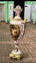 HUGE Freestanding Ormolu Mounted & Porcelain Lidded Urn. 134 Cms Tall.