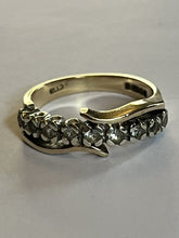 Vintage 9ct Gold Diamond Half Eternity Ring Size M1/2