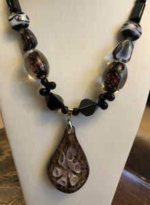 Vintage Glass Lampwork Statement Necklace