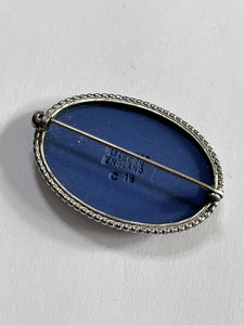 Vintage Wedgewood Blue Jasperware Brooch