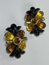 Vintage 1980s Orange  Acrylic Clip On Earrings