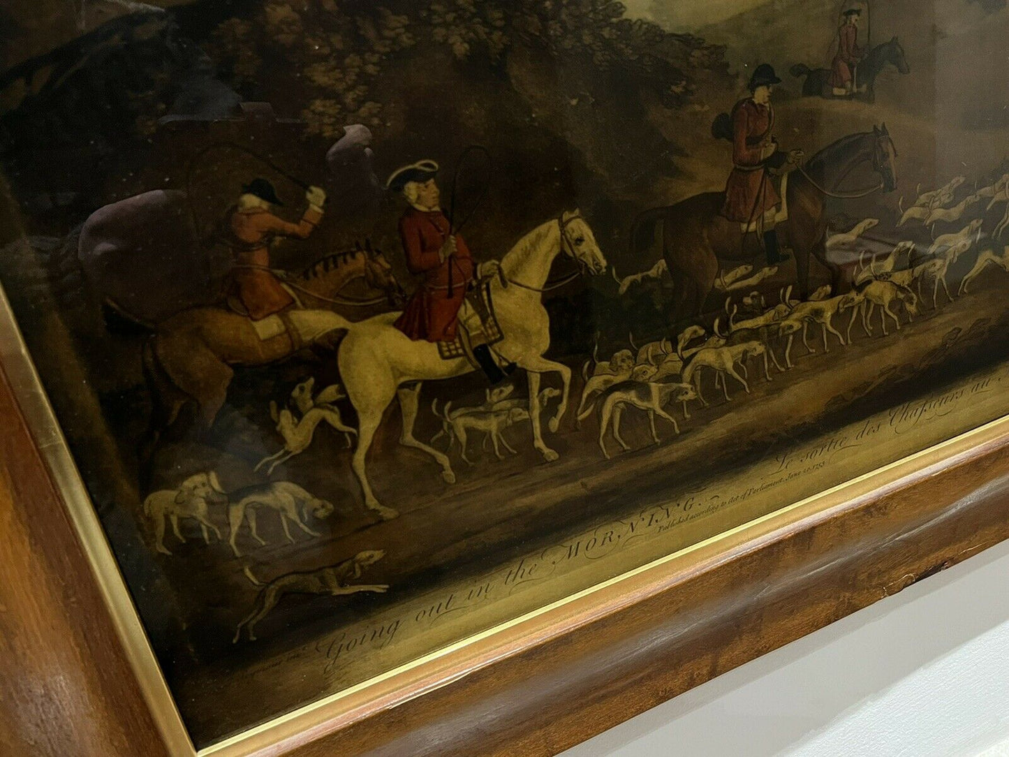 Victorian Crystoleum “ Going Out In The Morning “ In A Maple Frame.