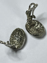 Vintage Silver Tone Marcasite Clip on Earrings