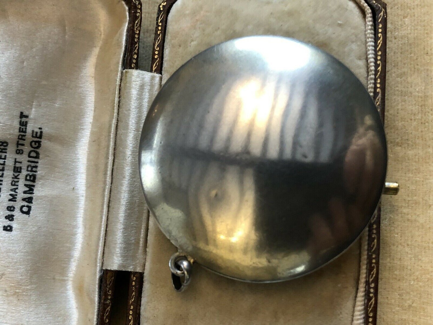 Vintage Silver Gilt Guilloche Enamel Pill Pot Pendant