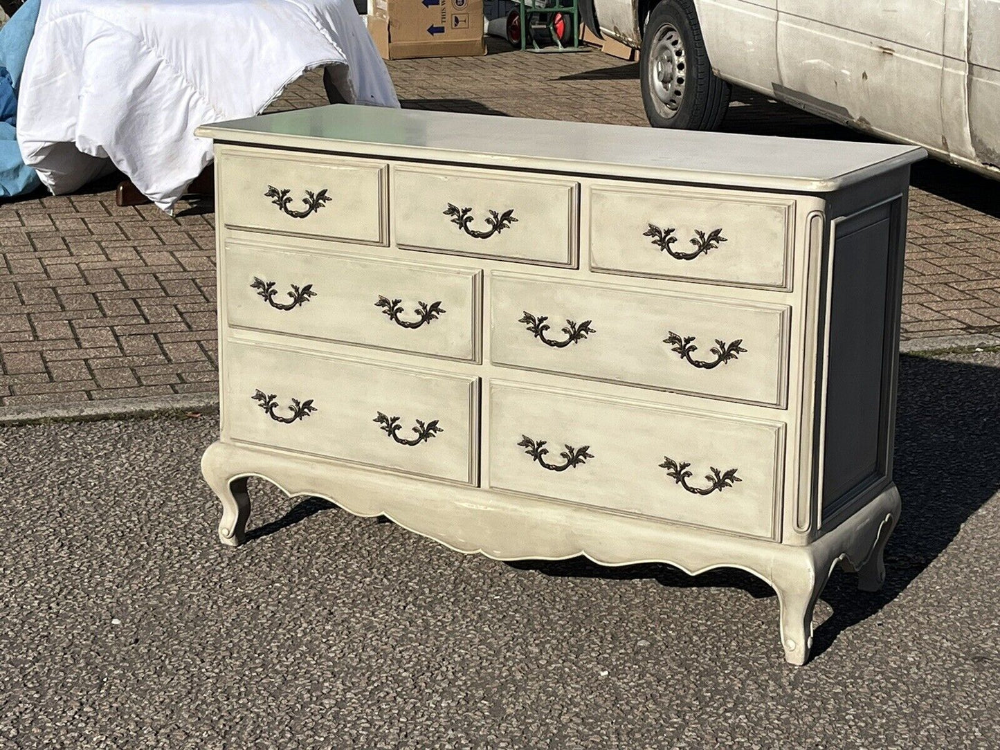 Chest Of Drawers, 7 Drawers, Brass Handles. French Style