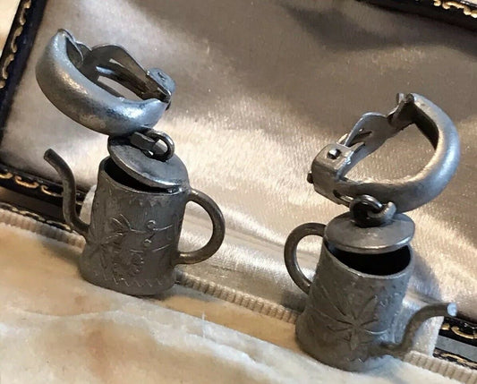Vintage Mini Tankard Clip On Earrings
