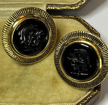 Vintage Napier Screw Back Enamel Centurion Earrings