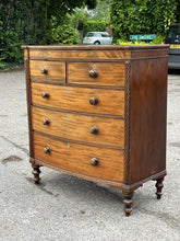Georgian Mahogany Bow Front Chest Of Drawers.