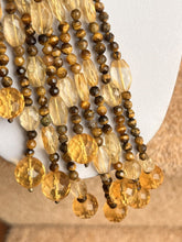 Vintage Statement Silver 925 Citrine Tigers Eye Drop Faceted Bead Necklace