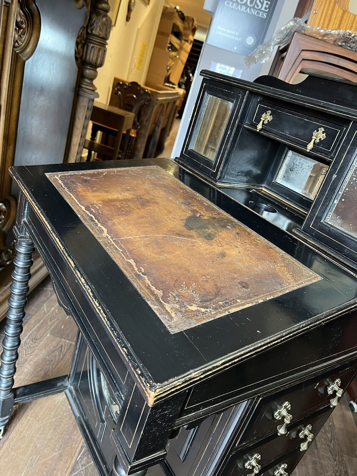 Aesthetic Movement Victorian Davenport Desk. Loads Of Storage.