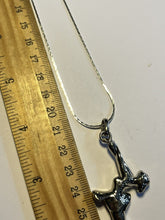Vintage Silver Tone Iceskater Pendant Necklace