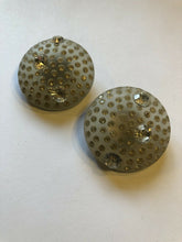 Vintage Runway Acrylic Diamanté Round Large Clip On Earrings