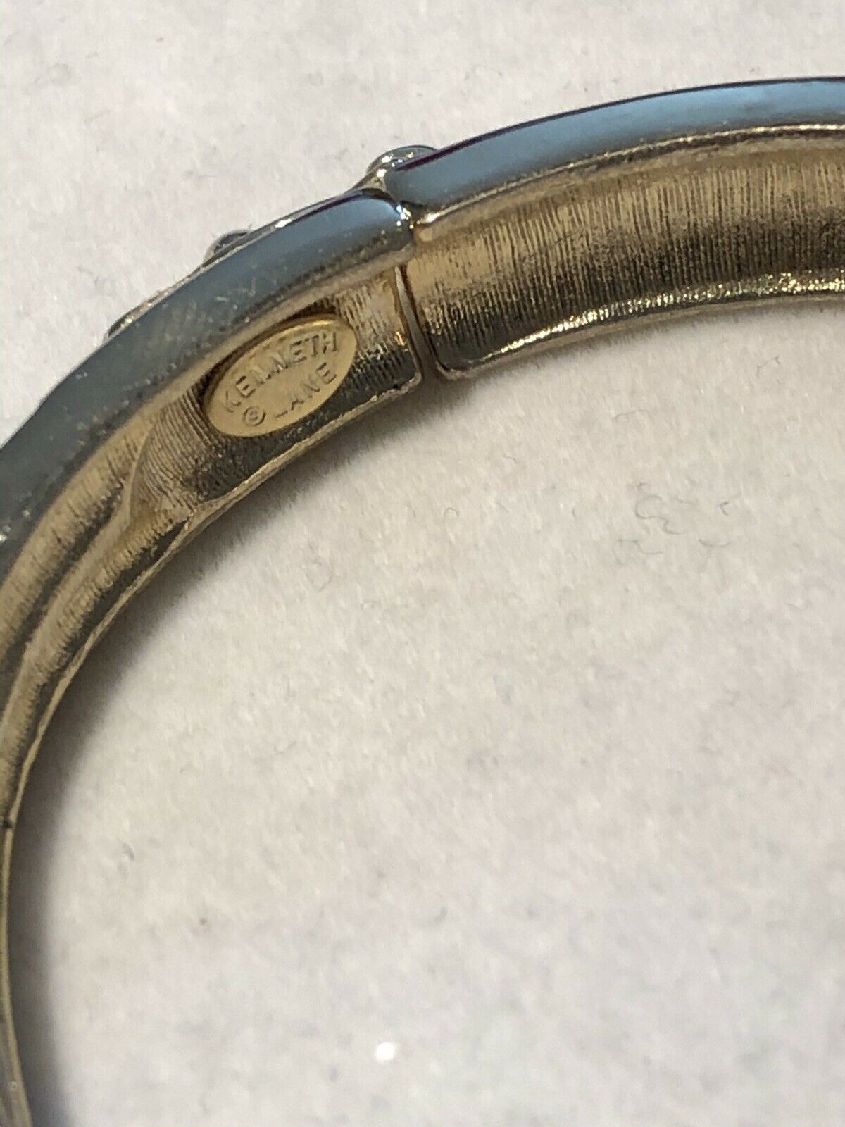 Kenneth J Lane Gold Tone Diamanté Hinged Bracelet