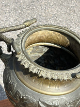 Large Victorian Urn Decorated With Vine Leaves & Grapes With Snake Handles.