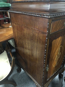 Antique Mahogany Pair Of Wine Celleratte Cabinets With Scottish Crest