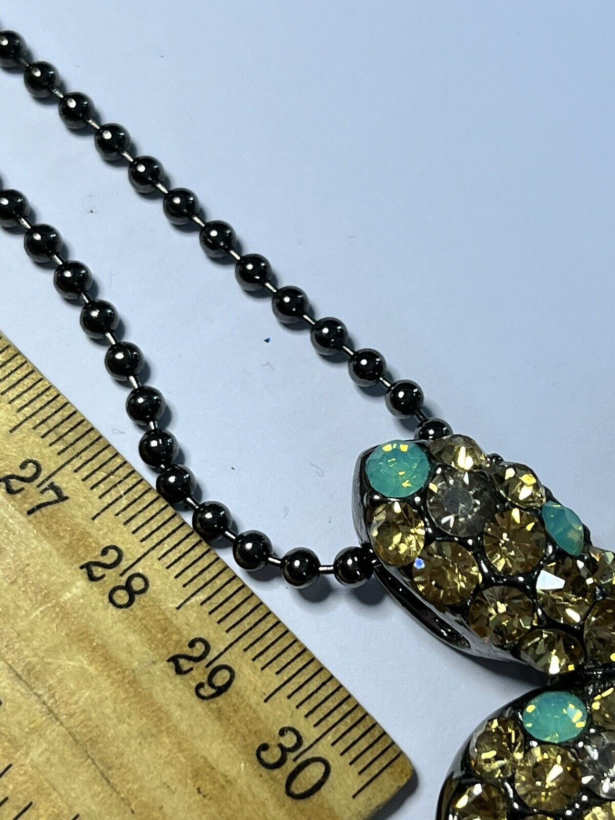 Vintage Statement Diamanté Heart Pendant Necklace
