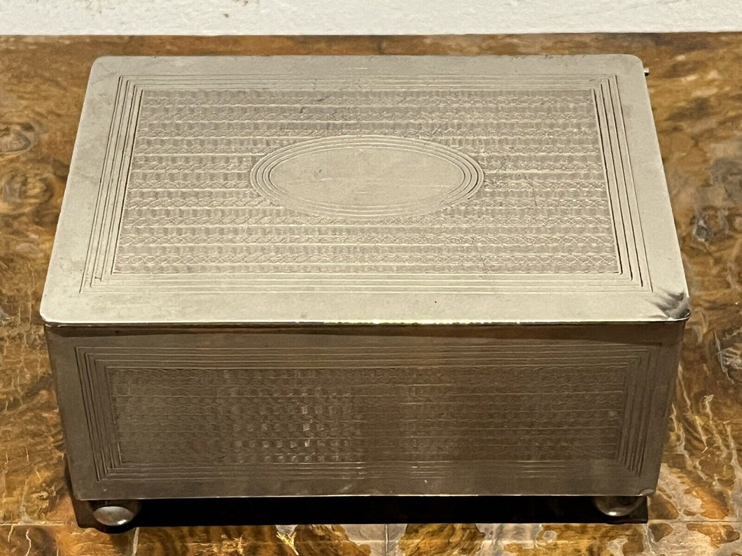 Antique Silver Plate Desk Cigarette Box