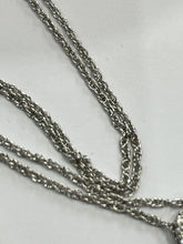 Vintage 1980s Rhodium Plated Purple Crystal Drop Necklace Boxed