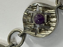 Vintage Stamped Finland Silver Tone Multicoloured Stone Brooch