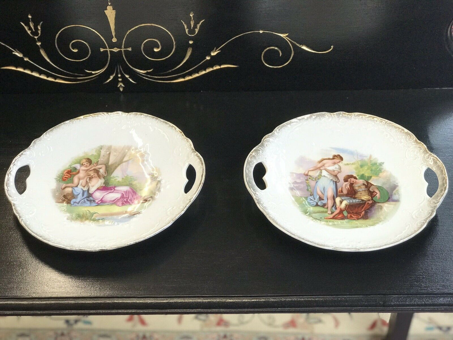 German Porcelain Pair Of Cabinet Plates