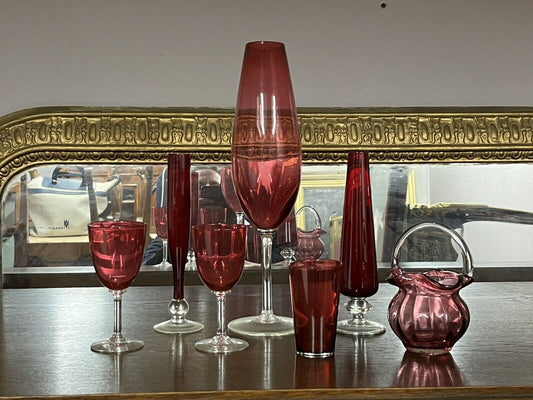 Collection Of Cranberry Glass