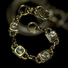 Vintage Gold Plated Diamanté Link Bracelet