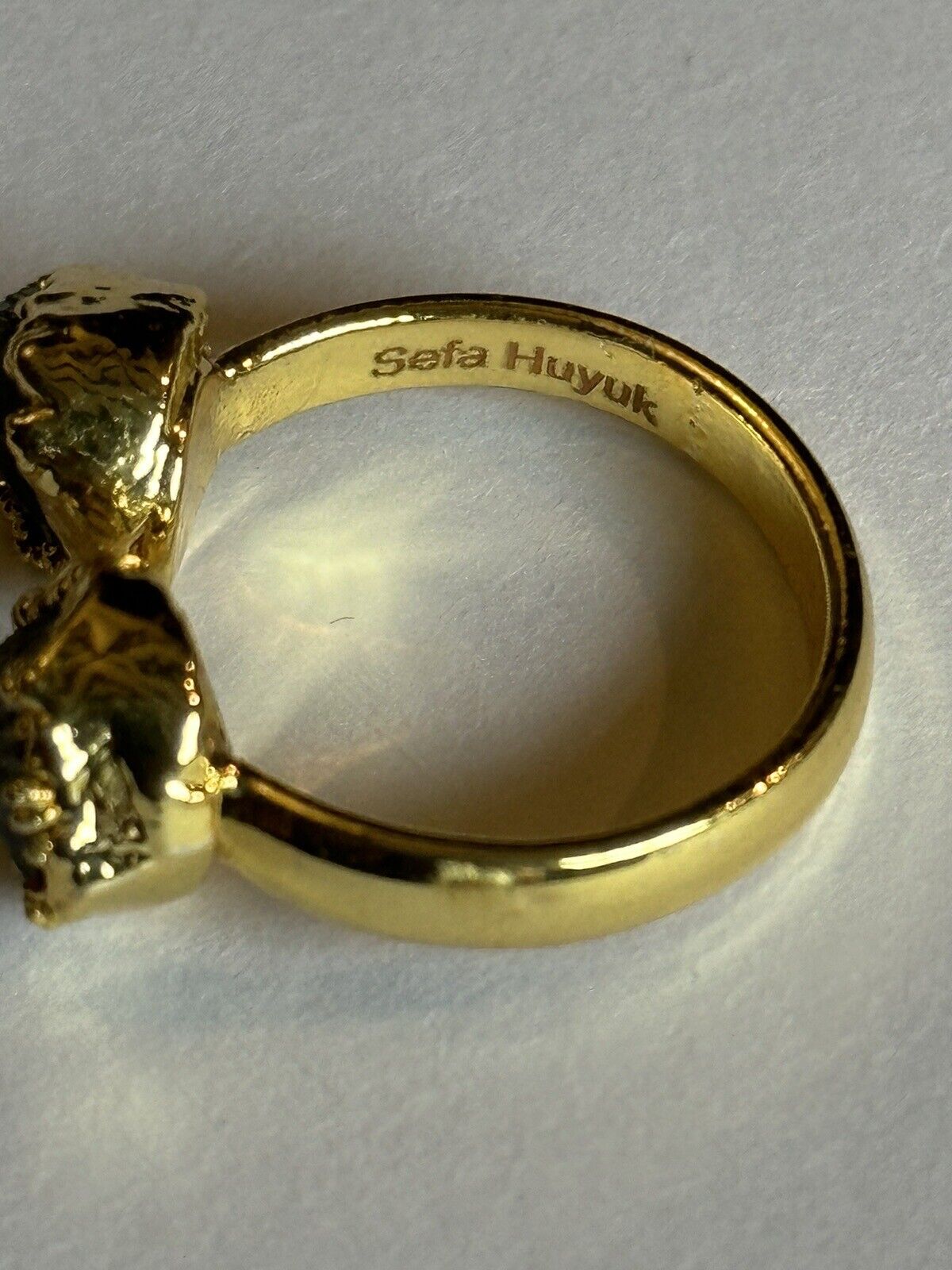 Sera Huyuk 18k Gold Vermeil Etruscan Raw Grey Tanzanite Ring