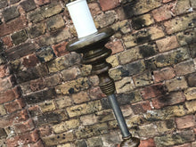 Maitland Smith Industrial Metal & Leather Lamp Table