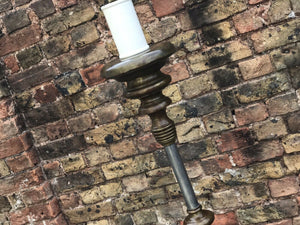 Maitland Smith Industrial Metal & Leather Lamp Table