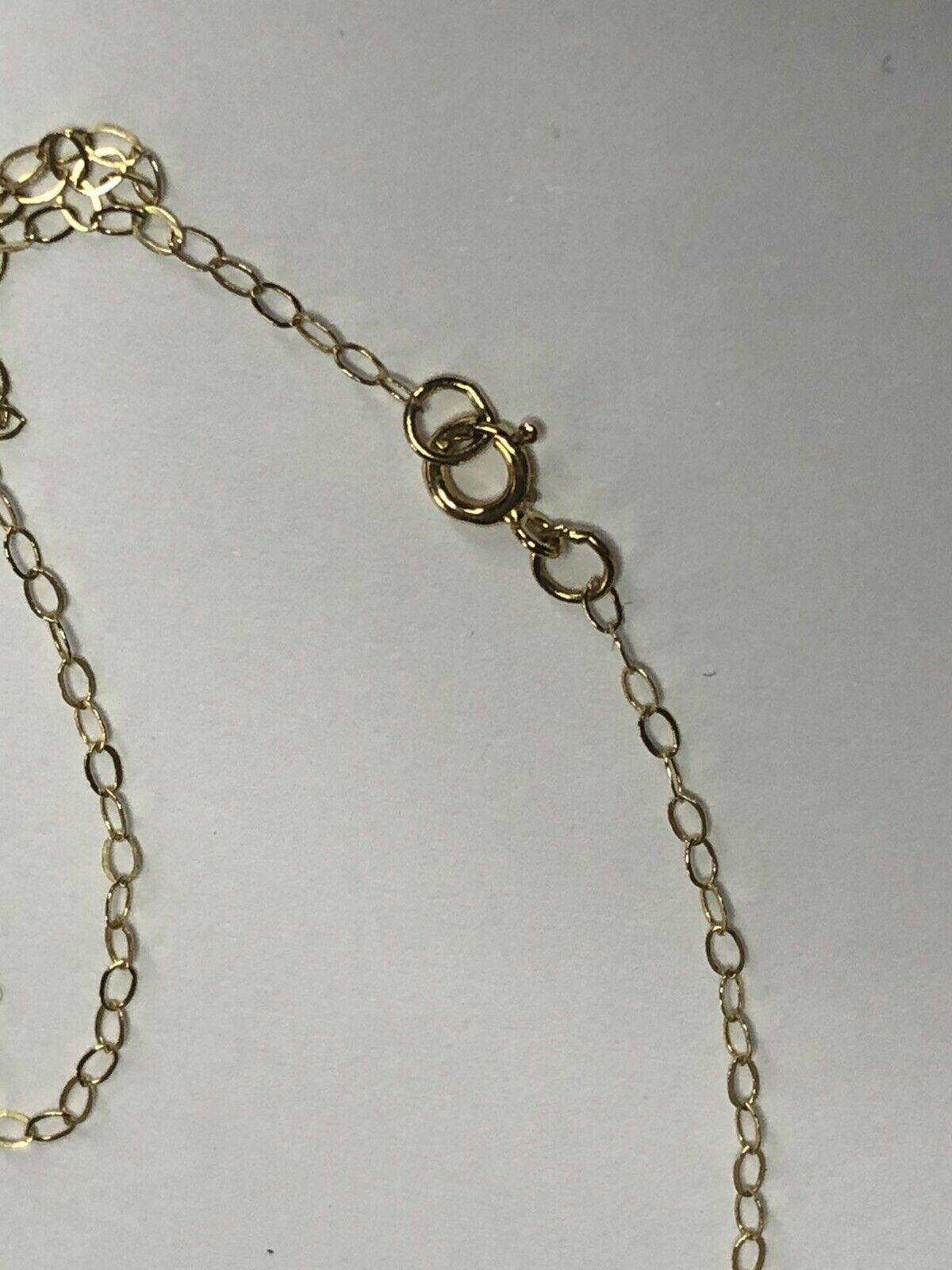 Chinese 14ct Gold Mother Of Pearl Jade Ying Yang Pendant Necklace