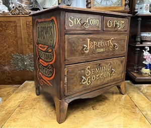 Victorian Table J&P Coats Sewing Cotton Drawers.