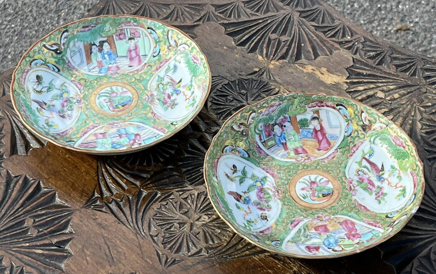 Canton Famille Rose Pair Of Plates