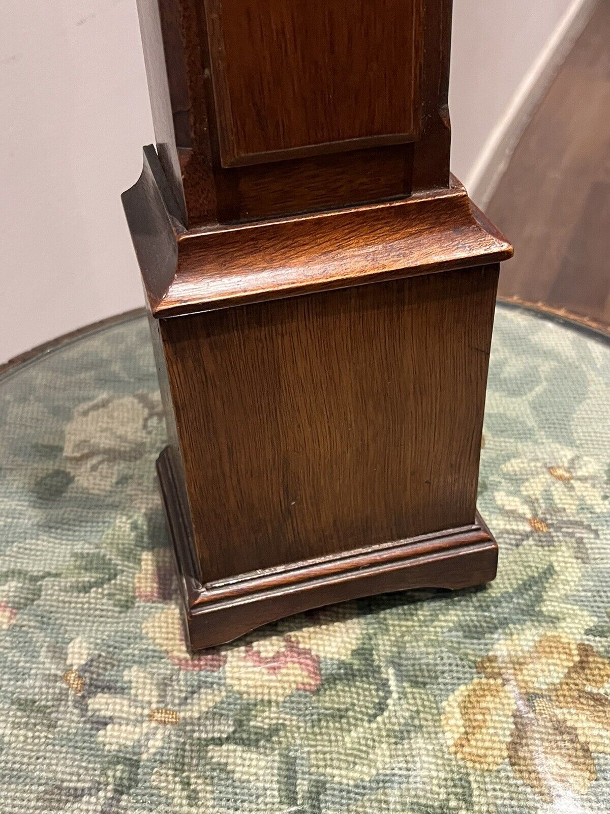 Pocket Watch Holder. Miniature Mahogany Longcase. We Ship Worldwide.