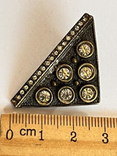 Vintage Triangle Diamanté Clip On Earrings Signed